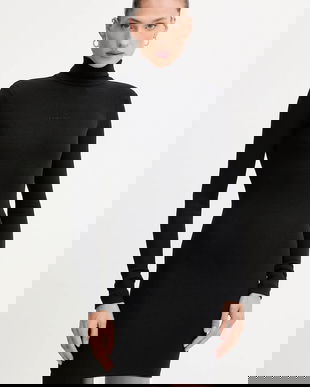 La Mania rochie YOKO culoarea negru, mini, mulată, YOKO