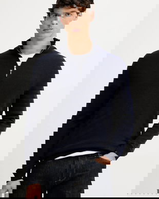 Joop! pulover din amestec de lână culoarea bleumarin, light, cu turtleneck, 30048172