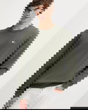 Tommy Jeans hanorac de bumbac bărbați, culoarea verde, cu imprimeu, DM0DM20660