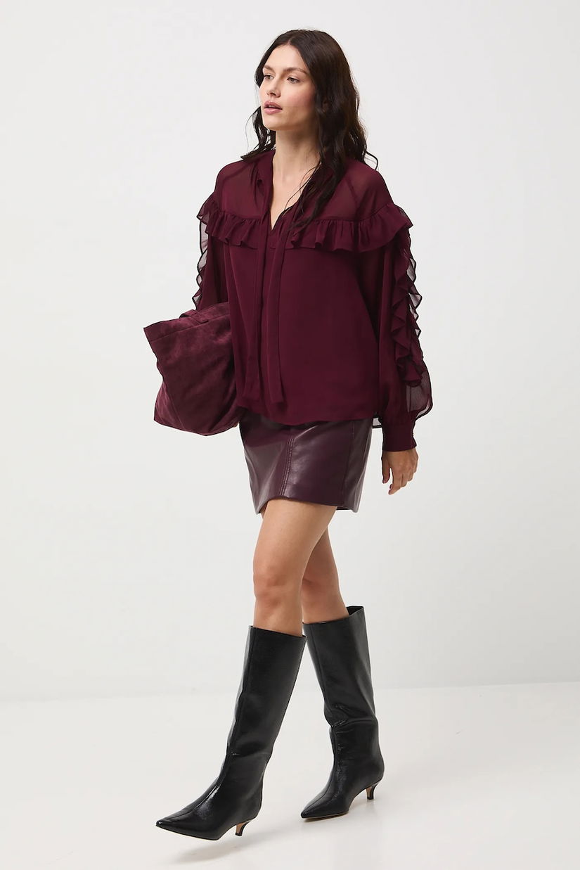 Medicine bluza culoarea bordo, neted