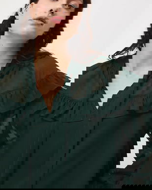 Medicine bluza culoarea verde, neted