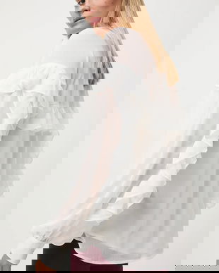 Medicine bluza culoarea bej, neted