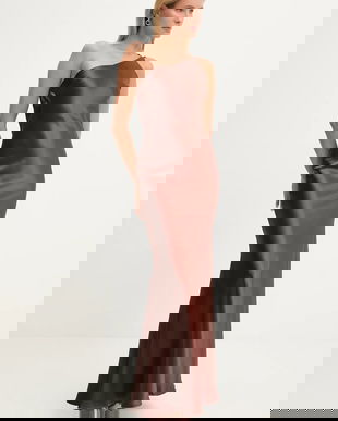 Answear.LAB rochie culoarea maro, maxi, evazati