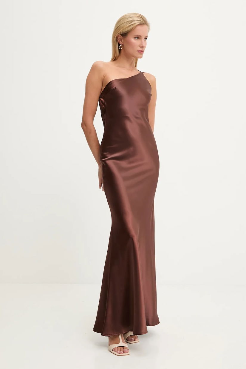 Answear.LAB rochie culoarea maro, maxi, evazati
