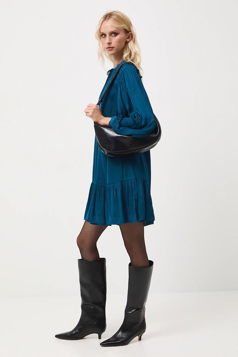 Medicine rochie culoarea turcoaz, mini, oversize