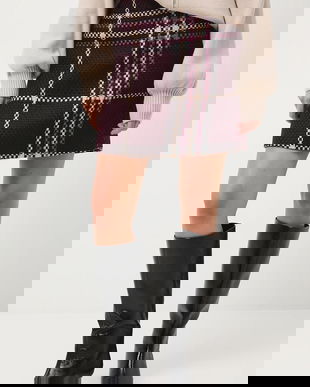 Medicine fusta culoarea bordo, mini, drept