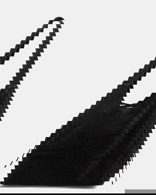 Answear.LAB geanta de mana din piele intoarsa culoarea negru