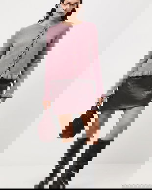 Medicine cardigan de lana culoarea roz