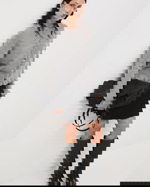 Medicine cardigan de lana culoarea gri