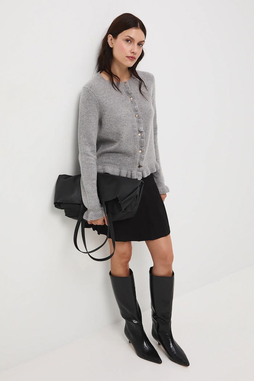 Medicine cardigan de lana culoarea gri