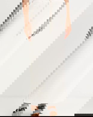 Gestuz fustă culoarea alb, maxi, drept, 10910115