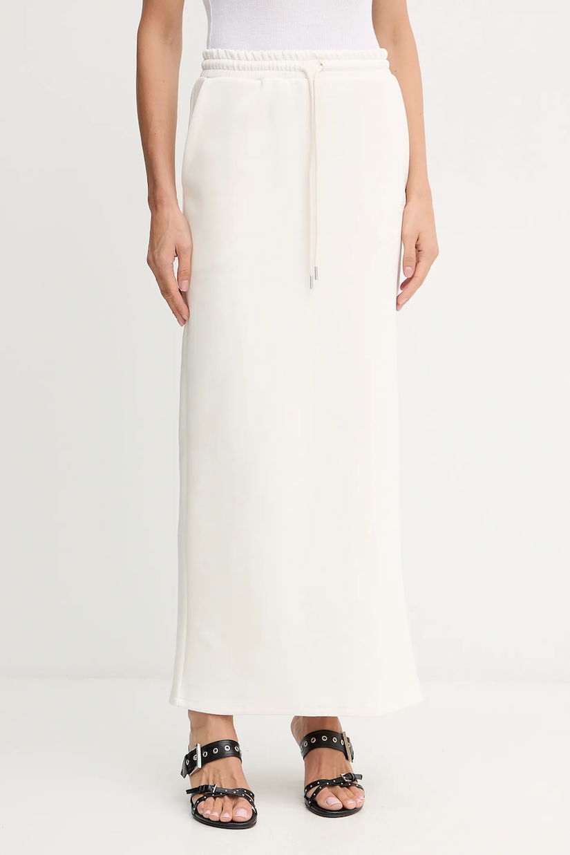 Gestuz fustă culoarea alb, maxi, drept, 10910115