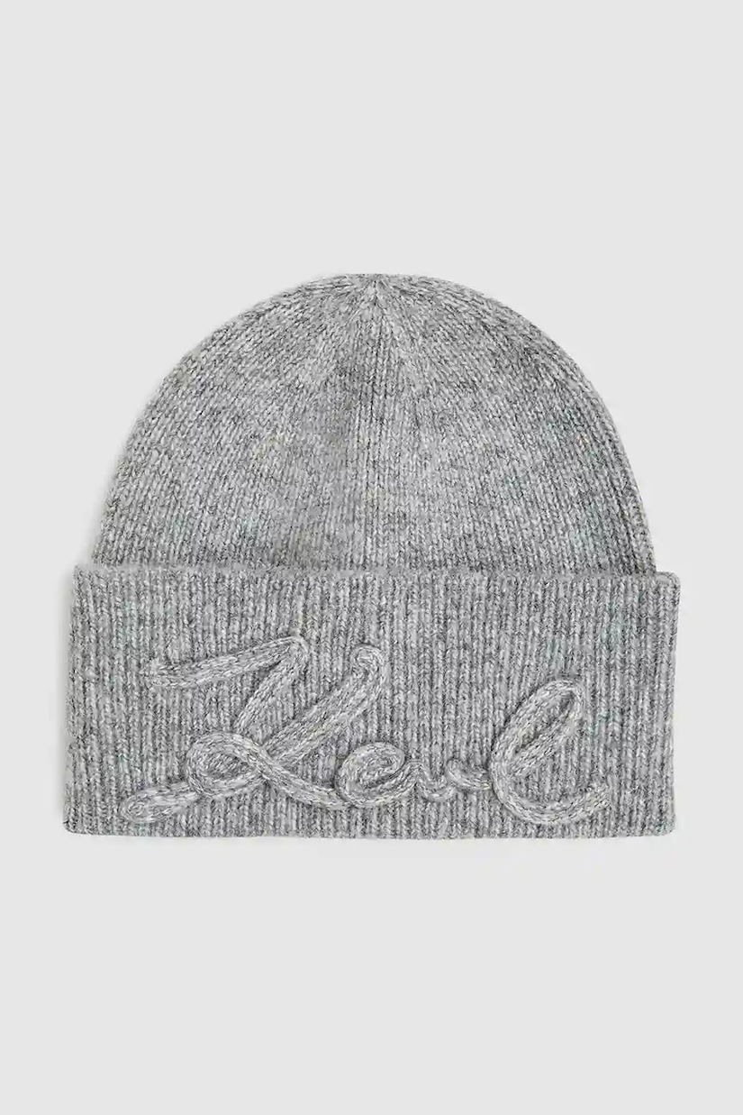 Karl Lagerfeld căciulă din amestec de lână culoarea gri, A4W33009