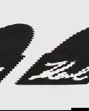 Karl Lagerfeld căciulă din amestec de lână culoarea negru, A4W33009