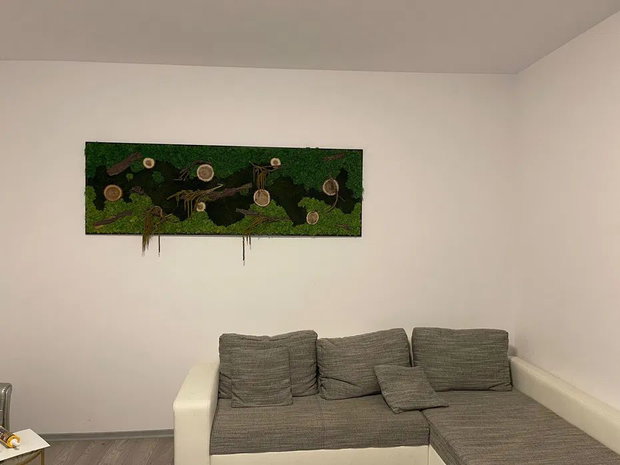 Tablou cu licheni stabilizați 100x50 cm decor natural pentru perete interior