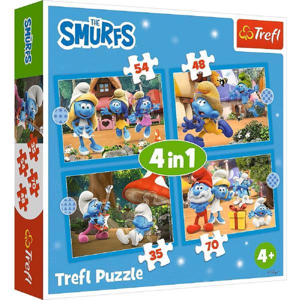 Puzzle 4 in 1: Satul Strumfilor