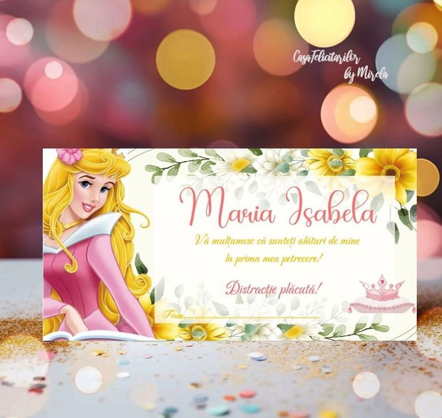 Plicuri bani botez fetițe Frumoasa adormită