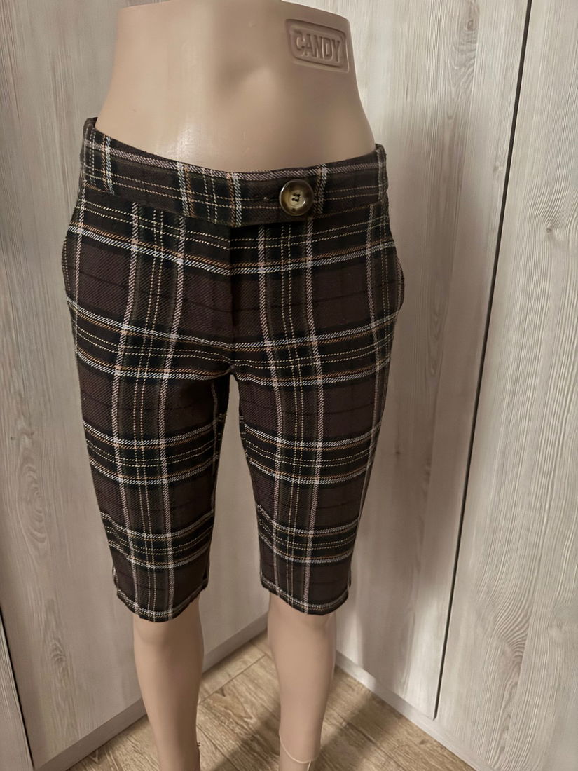 PANTALONI STOFA BENETTON LANA SI BUMBAC ,3/4,MARIME 40