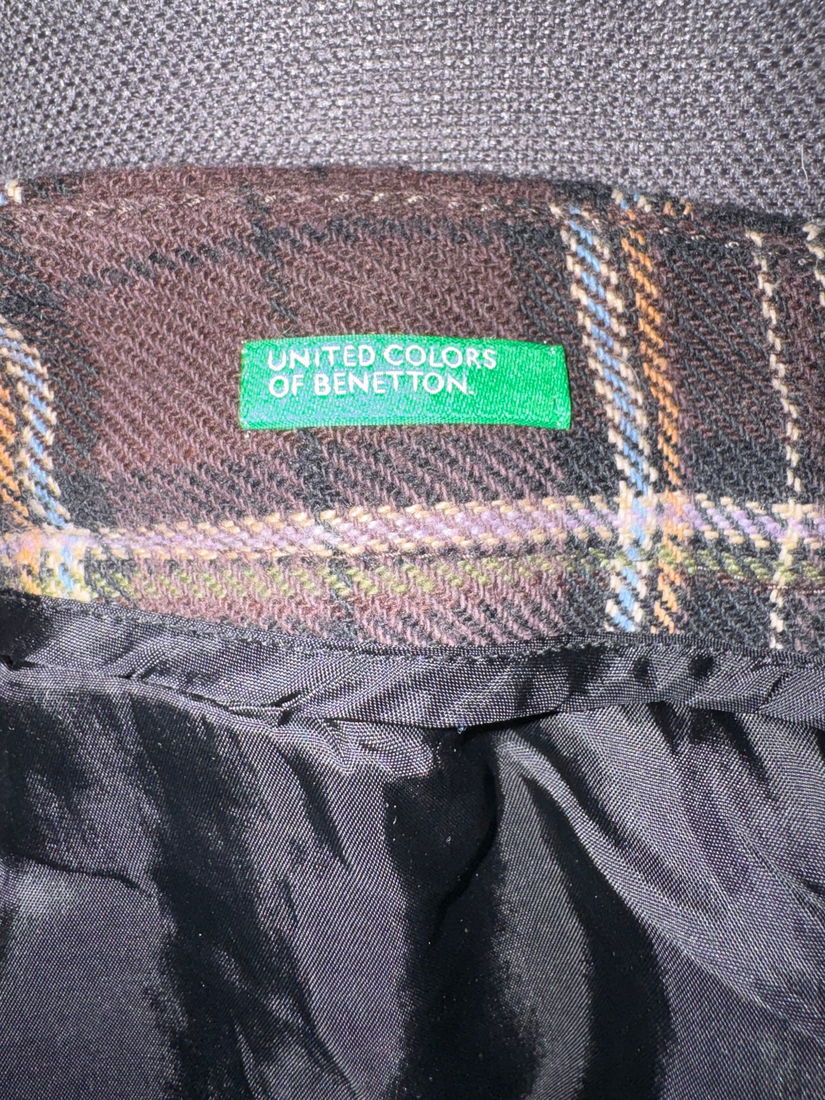 PANTALONI STOFA BENETTON LANA SI BUMBAC ,3/4,MARIME 40