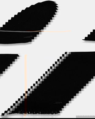 BOSS pălărie și eșarfă culoarea negru, 50551072