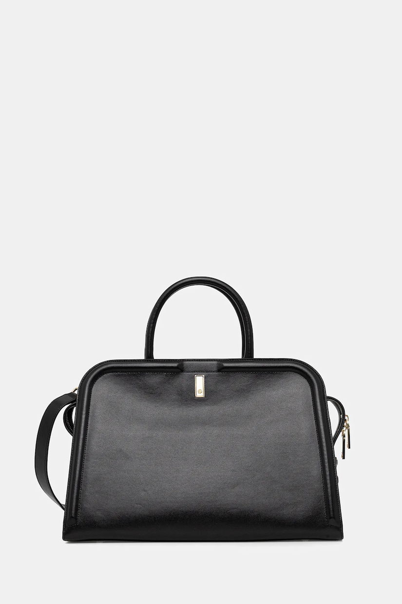 BOSS poșetă de piele culoarea negru, 50521062