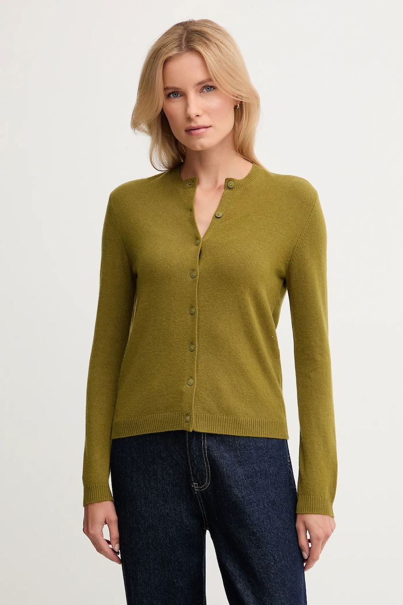 United Colors of Benetton cardigan din amestec de lână culoarea verde, light, 102HD502B