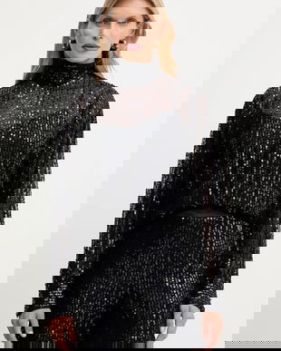 Karl Lagerfeld bluză culoarea negru, cu imprimeu, A4W11020