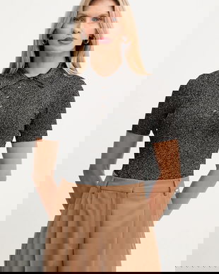 Karl Lagerfeld bluză culoarea negru, A4W18053