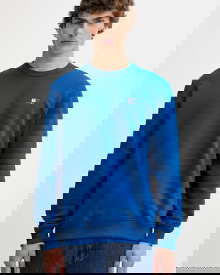 Tommy Jeans hanorac de bumbac bărbați, culoarea bleumarin, cu imprimeu, DM0DM20660