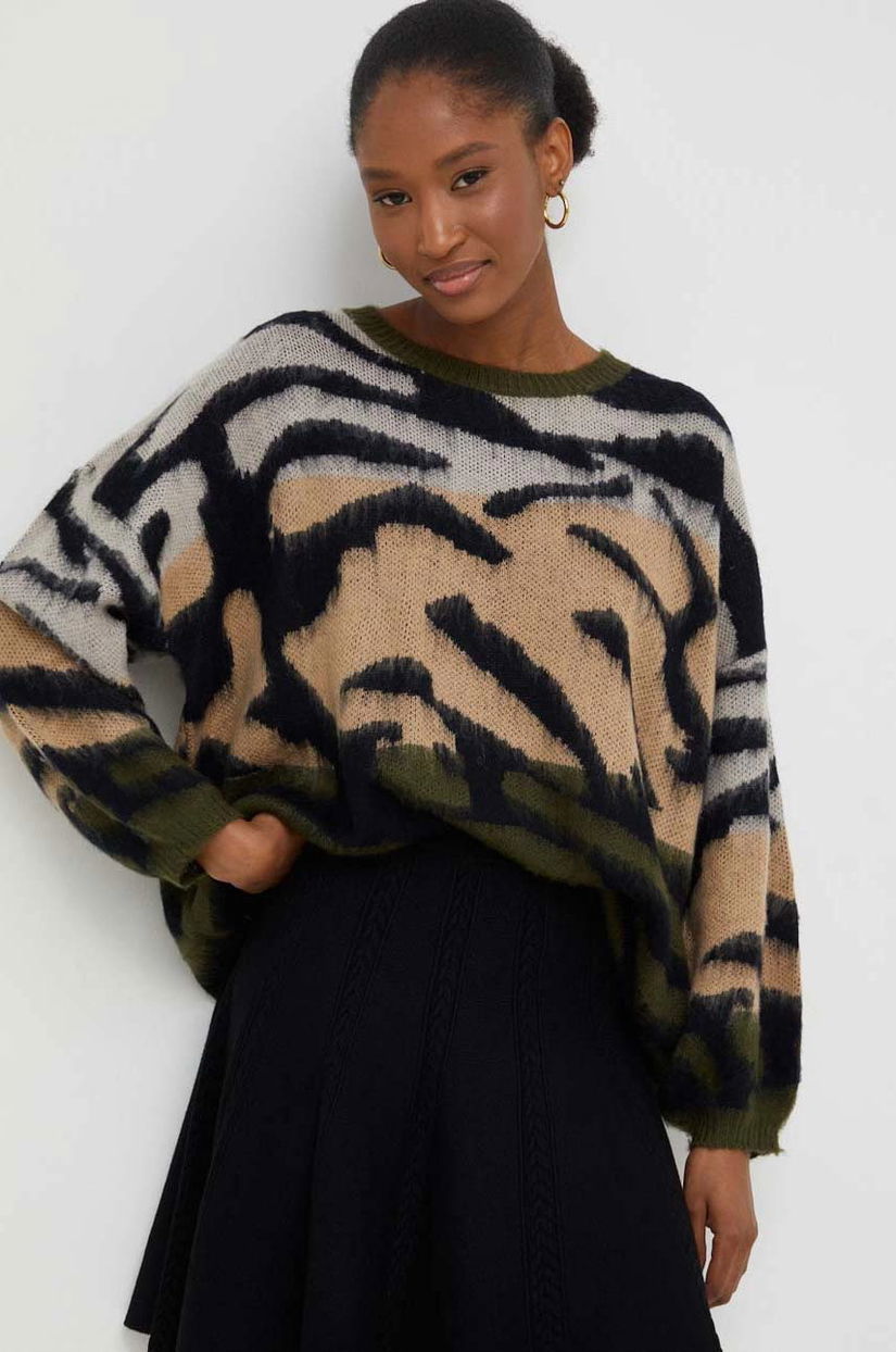 Answear.LAB pulover din amestec de lână culoarea verde