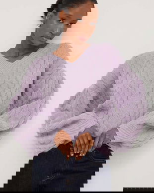 Answear.LAB pulover din amestec de lână culoarea violet