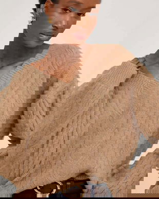 Answear.LAB pulover din amestec de lână culoarea maro