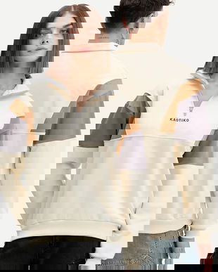 Kaotiko bluză culoarea bej, cu imprimeu, AR097-01-G002