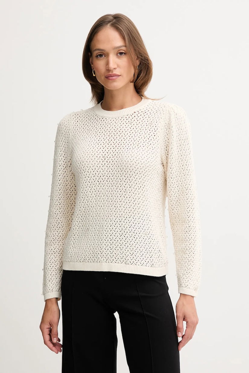 Pedro del Hierro pulover de bumbac culoarea bej, light, 3512895