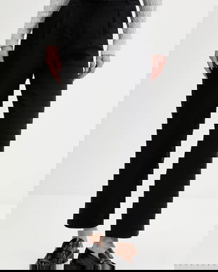 Abercrombie & Fitch pantaloni culoarea negru, drept, high waist, KI156-5521-900