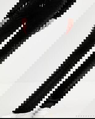 Juicy Couture pantaloni de trening din velur culoarea negru, uni, JCWBJ225311