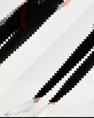 Juicy Couture pantaloni de trening din velur culoarea negru, uni, JCBBJ225802