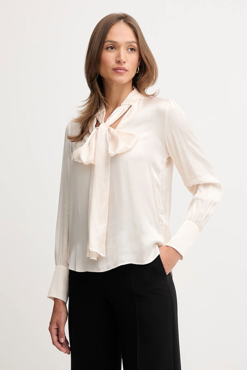 Pedro del Hierro bluză culoarea bej, uni, 6632954
