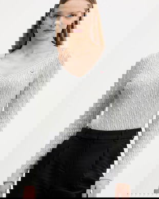 Hollister Co. pulover culoarea gri, light, KI350-5132