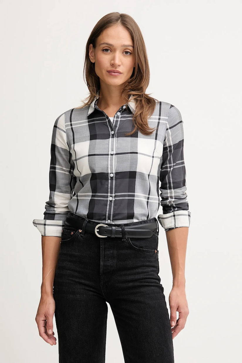 Barbour cămașă din bumbac BRENDON culoarea gri, cu guler clasic, regular, LSH1353