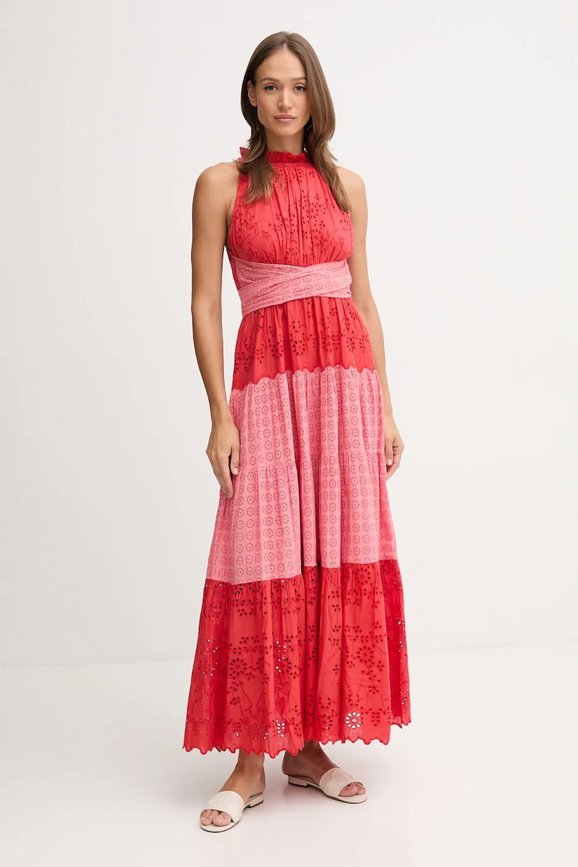 Pedro del Hierro rochie din bumbac culoarea roșu, maxi, evazați, 3819838
