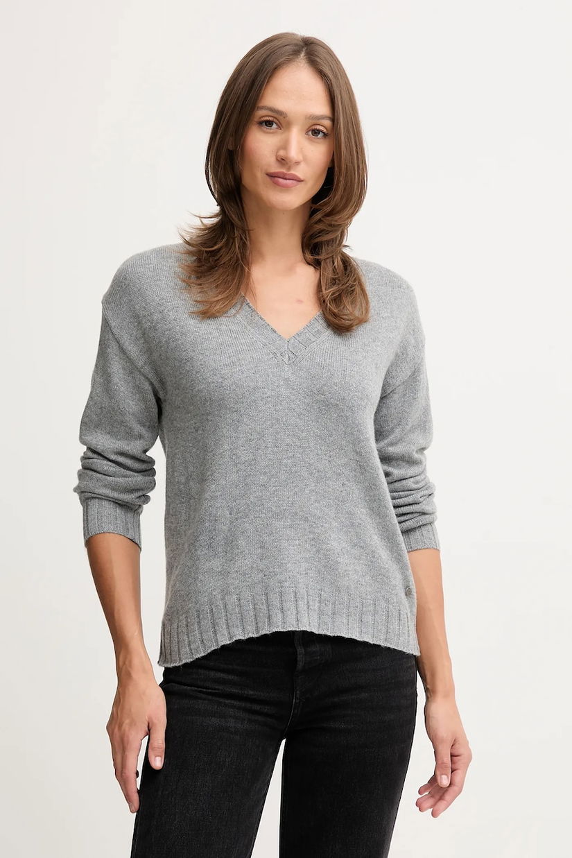 Pepe Jeans pulover din amestec de lână culoarea gri, light, PL7000001