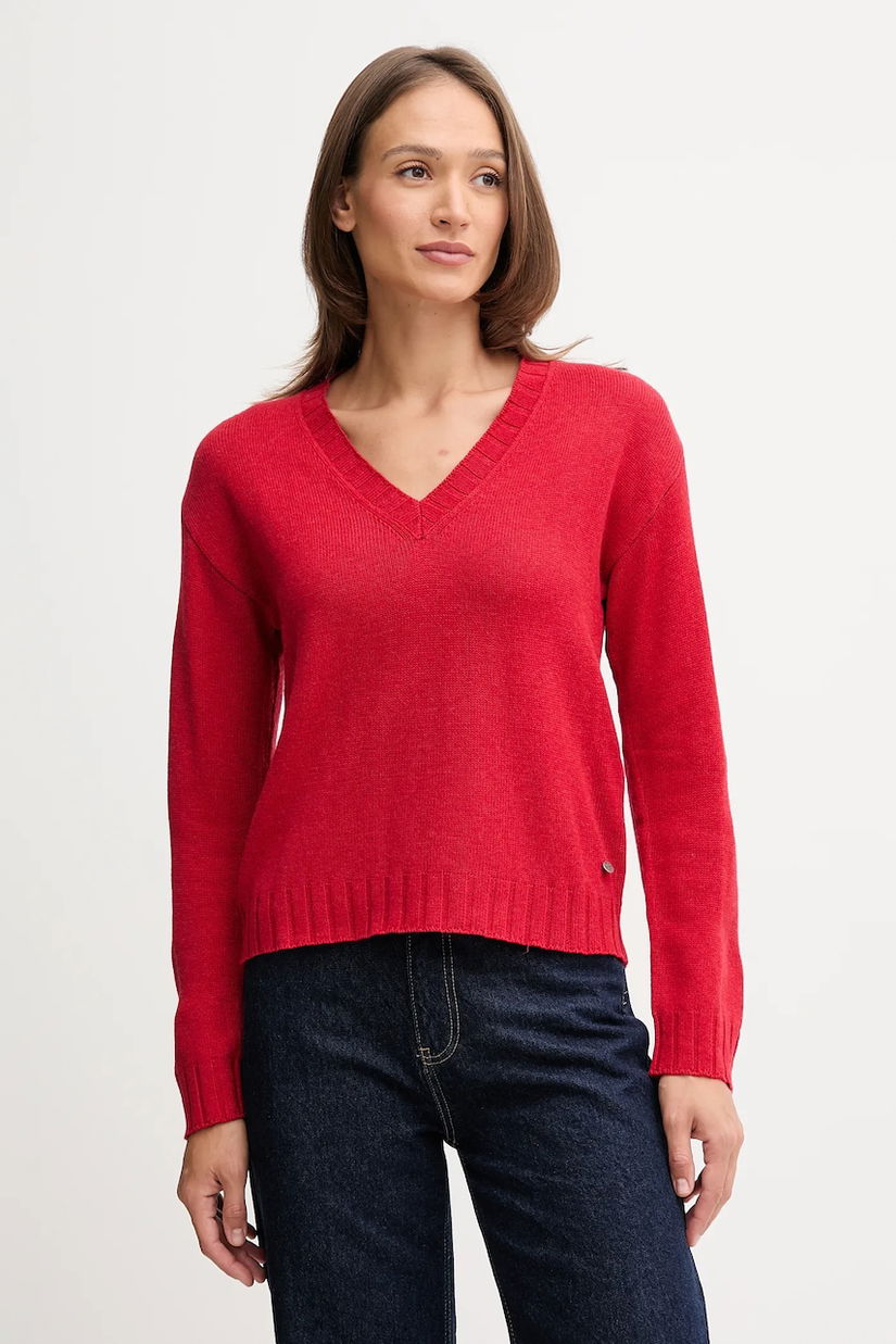 Pepe Jeans pulover din amestec de lână culoarea roșu, light, PL7000001
