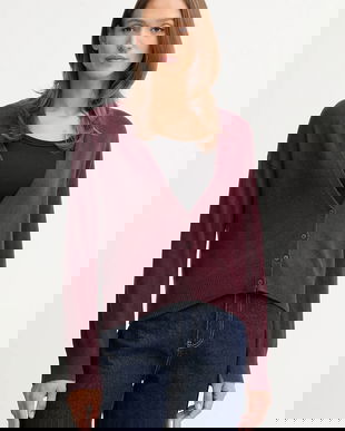 United Colors of Benetton cardigan din amestec de lână culoarea bordo, light, 102HD6052
