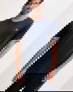 Fila compleu pijama culoarea bleumarin, cu imprimeu, FPS1212