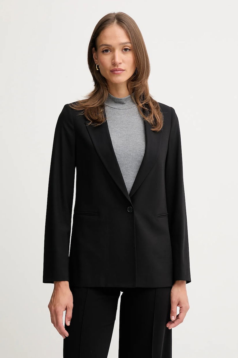 United Colors of Benetton sacou culoarea gri, un singur rând de nasturi, uni, 2962DW00H