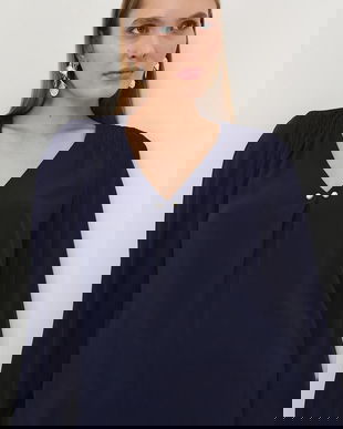 Medicine bluza culoarea albastru marin, neted