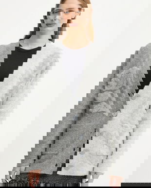 Blugirl Blumarine cardigan din amestec de lână culoarea gri, călduros, RF5156.MA870