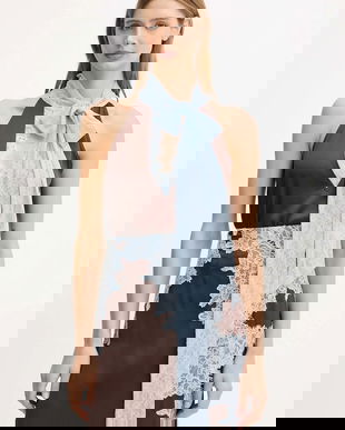 Never Fully Dressed bluză culoarea maro, uni, NFDTO1930