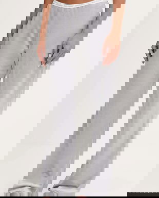 Juicy Couture pantaloni de lounge culoarea gri, drept, high waist, JCLBJ225508